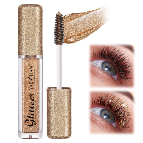 Máscara de Pestañas Glitter, Mascara Glitter, Máscara de Pestañas con Brillos de Diamantes, Máscara de Pestañas Colores, Máscara de Pestañas Brillante de Diamante para Fiestas y Bodas, Regalo de Mujer