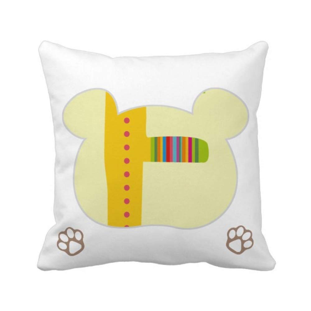 Housse de coussin ours lettre F carrée pour rénover vos vieux canapés