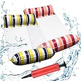 2 Pack Aufblasbare Wasserhängematte, Aufblasbare Hängematte 4-in-1 Luftmatratze Schwimmende Wasser Bett Mehrzweck Wasser Liegestuhl für Sommer Strand Schwimmbad