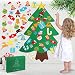 Produktbild WOSTOO DIY Weihnachtsbaum, Filz Weihnachtsbaum Set Edition 32 Pcs Ornamente Wand Dekor Für Kinder Weihnachten Geschenk Home Tür Wand Dekoration