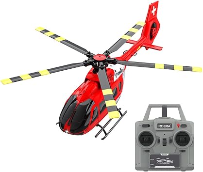 Aetheria C190 RC Helicopter, 2.4G 6CH Remote Control H145 Aircraft Model with Brushless Motor, 6G/3D Stunt Copter Model for Adults-130 Scale RTF Version/Red White