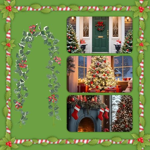 Guirlande de Noël pour cheminée extérieure sans perte de feuilles - 5