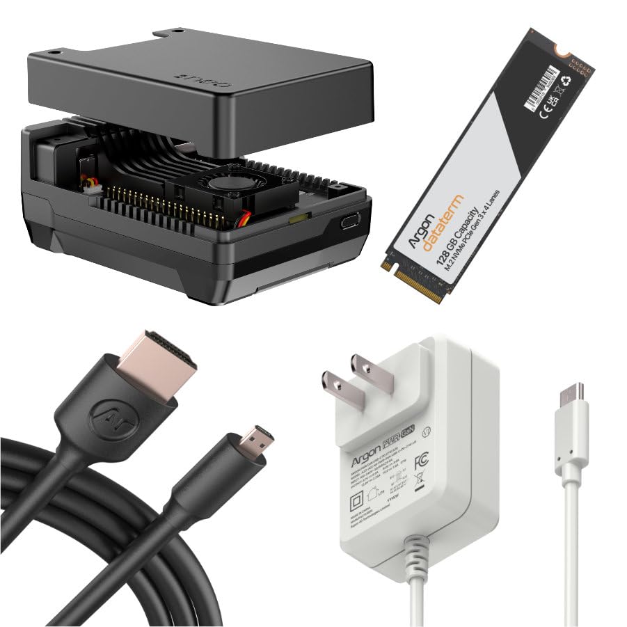 Argon NEO 5 M.2 NVME Gehäuse Kit für Raspberry Pi 5 (128 GB)