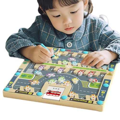 Jouet de labyrinthe d'alphabet magnétique et puzzle en bois éducatif