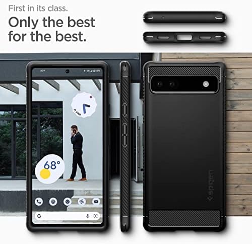 Spigen Rugged Armor Case Compatible with Google Pixel 6a - Matte Black