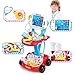 Auvem Kids Doctor Toy Set, Doctor Pretend Play Kit with Electric Simulation ECG Medical and Stethoscope, Organizer Role Playing Game Preschool Educational Toys (Red)