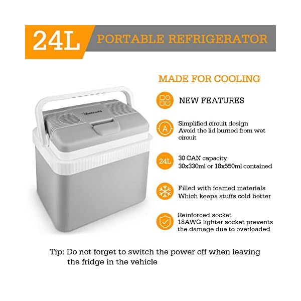 AstroAI Electric Cooler 26 Quarts/ 24 Liter, 12V Cooler Portable