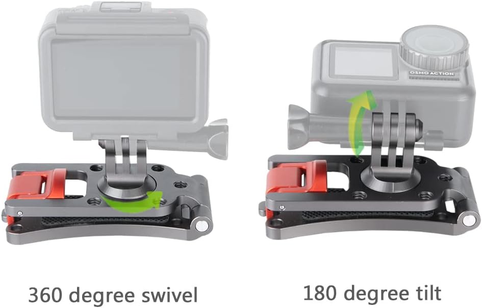 NICEYRIG Backpack Mount Clamp for GoPro Hero 11/10/9/8/7/6, DJI Osmo Action 4, Universal Backpack Strap Mounting Clip [ Aluminum Alloy ] - 338
