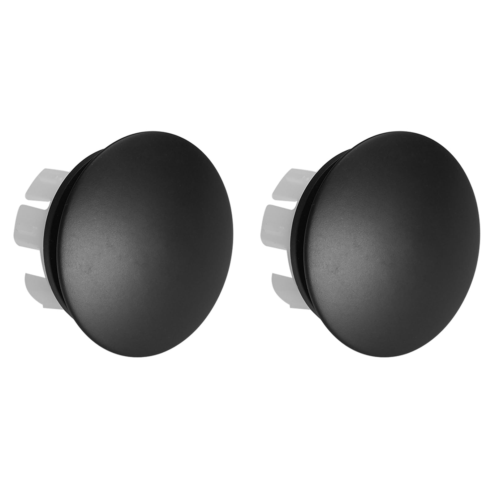 Homevacious Sink Basin Trim Overflow Cover Matte Black Brass Insert in Hole Round Caps Pack 0f 2
