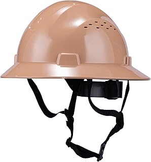 Land Helmets ShieldPro Full Brim Safety Helmet - Type I Class C & E Full Brim Hard Hat - 4 Point Suspension - OSHA & ANSI Z89.1 Compliant Construction Helmet