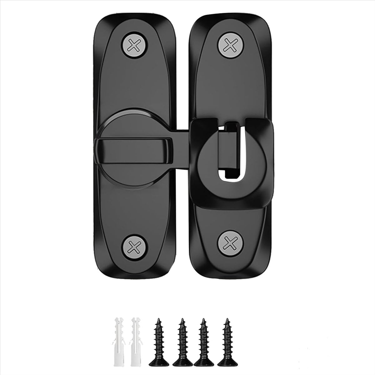 BPQiang Barn Door Lock, 90/180 Degree Gate Latches, Zinc Alloy Right Angle Lock Latch, Hasp Latch for Push