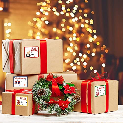 Diydec 120Pcs Christmas Gift Tags Sticker Self Adhesive Christmas Paper Present Name Labels For Holiday Present #TOP4