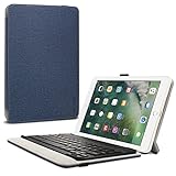 Infiland iPad 9.7 2018/iPad 9.7 2017/iPad Air 2/iPad Air Keyboard Case, Shell Stand Cover with Detachable Bluetooth Keyboard for Model A1822/A1823/A1566/A1567/A1474/A1475/A1476 Tablets, Navy