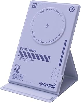 Rock W50 MagSafe Standl  Kablosuz  arj Cihaz , Mor