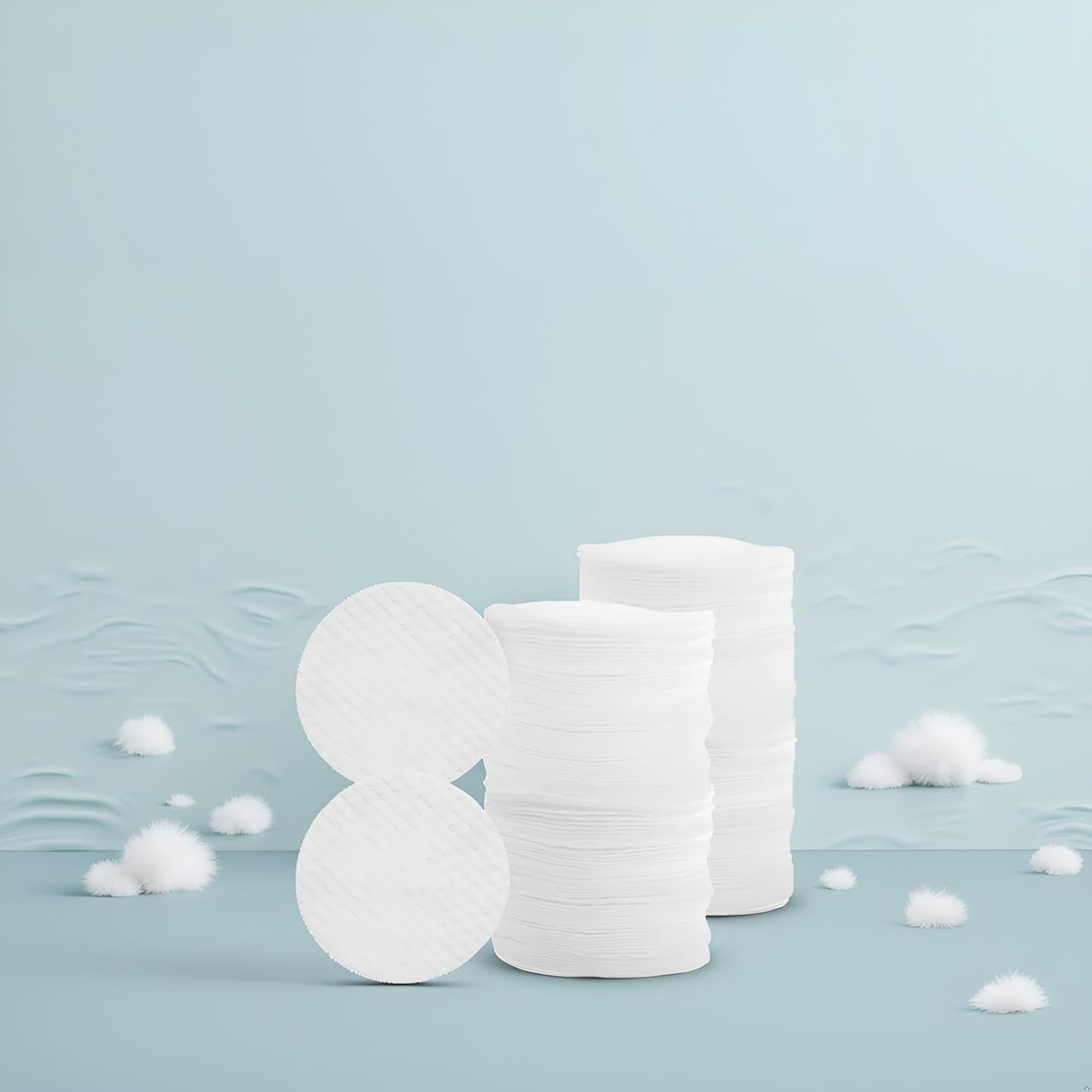 100 Pcs White Soft Facial Pads Round Shape Face Cleansing Pads, Disposable Non-Woven Fabric, for Makeup Removing Blending and Skin Toner Applying Cotton Balls and Swabs, 2.36 Inches