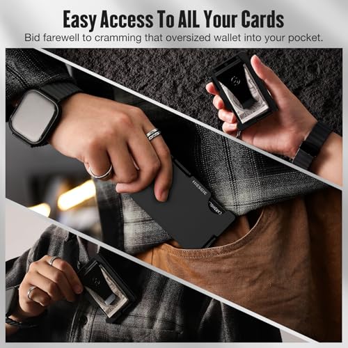 Wallet for Men, Minimalist Card Holder with Money Clip, Slim Metal Front Pocket Wallet, RFID Blocking4
