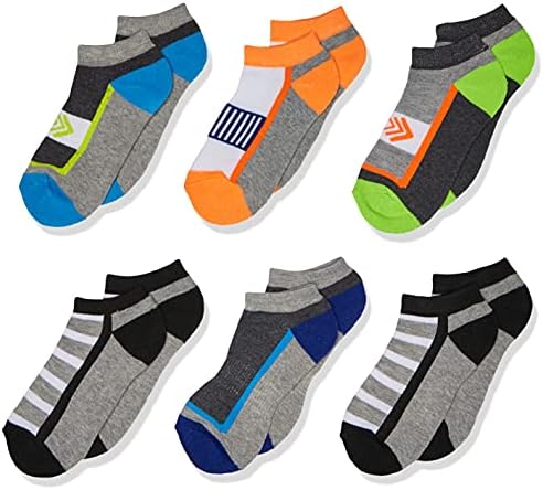 Jefferies Socks Boy's Sport Athletic Colorful Pattern Low Cut Half Cushion Socks 6 Pair Pack, Multi, Medium