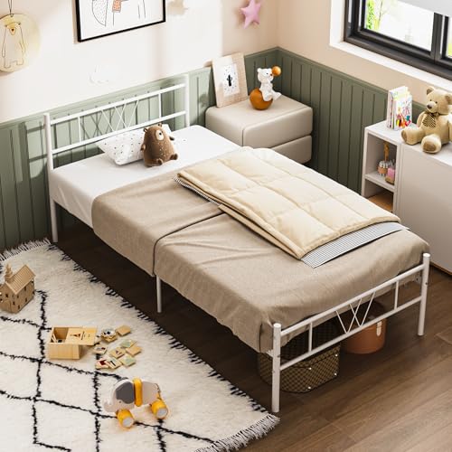 Catálogo de Cama Tubular Matrimonial los 10 mejores. 44 HOMEMAKE FURNITURE Cama Individual Estructura Metalica Base Somier Tubular Soporte Reforzado Montaje Facil 197 x 99 x 80 cm Capacidad 110 kg Solido Dormitorio Juvenil Hogar Moderno...