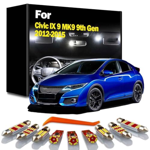 Luces LED de techo y mapa para viajar de noche en Honda Civic IX de 2012 a 2015