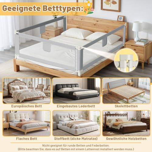 Barrera de protección para cama infantil con red de seguridad ventilada para niños 7
