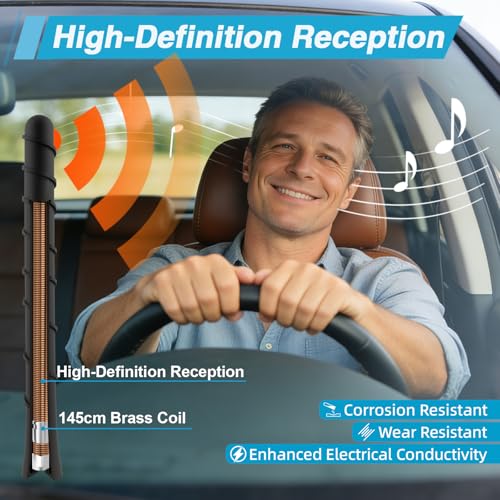 Image of 7 inch Upgraded Spiral Antenna，Short Radio Antenna Mast Compatible with Chevrolet Silverado 1500 2006-2025, Car Wash Proof, Internal Copper Coil for Enhanced Reception