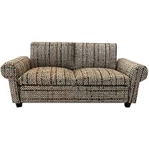 Brown Dollhouse Sofa Couch, Mini Loveseat for 6 Inch Dolls, 112 Scale Living Room Furniture, Retro Doll House Accessory