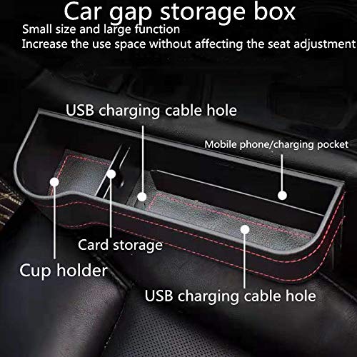 Organizer Per Auto Da Sedile - Doppia Scatola Portaoggetti Con Porta USB, Per Console Centrale, Nero - Foto 6