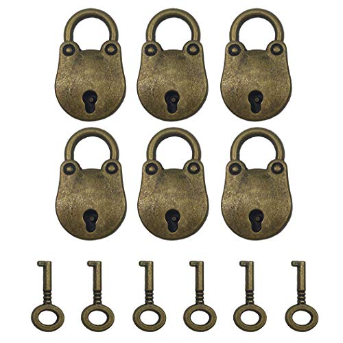 Purpledip Lucchetto Antico In Ottone Fatto A Mano Con Simbolo Shivaling - Funzionante Con 2 Chiavi, Dimensioni 5x2,5x9 Cm, Peso 190g, Regalo Spirituale