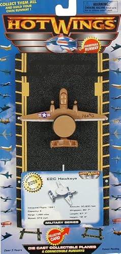 Hot Wings Planes E2C Hawkeye With Connectible Runway Die Cast Plane,Grey #TOP3