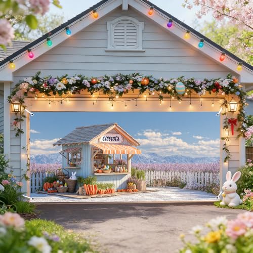Image of Easter Garage Door Decorations 6 x 13 ft, Carrot Stand Cover