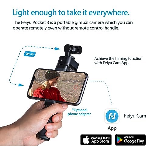 Feiyu Pocket 3 Cordless Detachable 3-Axis Gimbal Camera with Zoom - 1/2.3" CMOS,130°FOV,4K 60FPS,AI Tracking, Portable Camera Stabilizer for Video Recording,Extreme Sport/Riding/Car/Travel by FeiyuTech - Used condition - Image 5