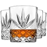 Godinger Old Fashioned Whiskey Glasses, Drinking Glasses for Scotch, Cocktails, Water, Juice - Set of 4