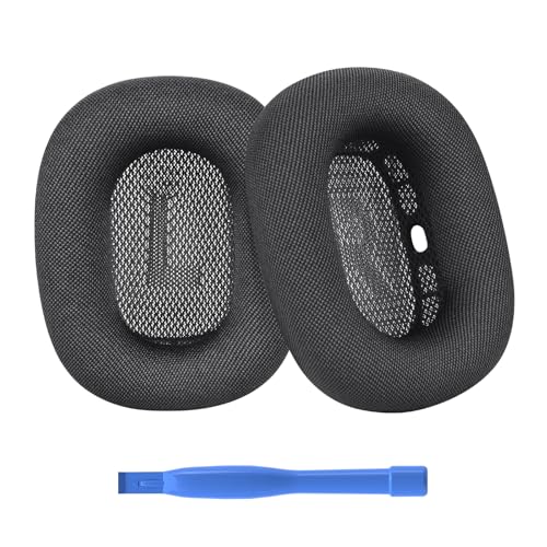 Zapasowe Nausznik do AirPods Max Słuchawek od MMOBIEL - Mesh Fabric Wymienna Poduszka Uszu - Noise Isolation Pady Nauszne – Czarny