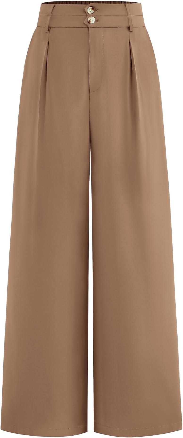 Women Wide Leg Dress Pants 2026 High Waisted Button Pleated Business Casual Trousers Office Work Palazzo Pants