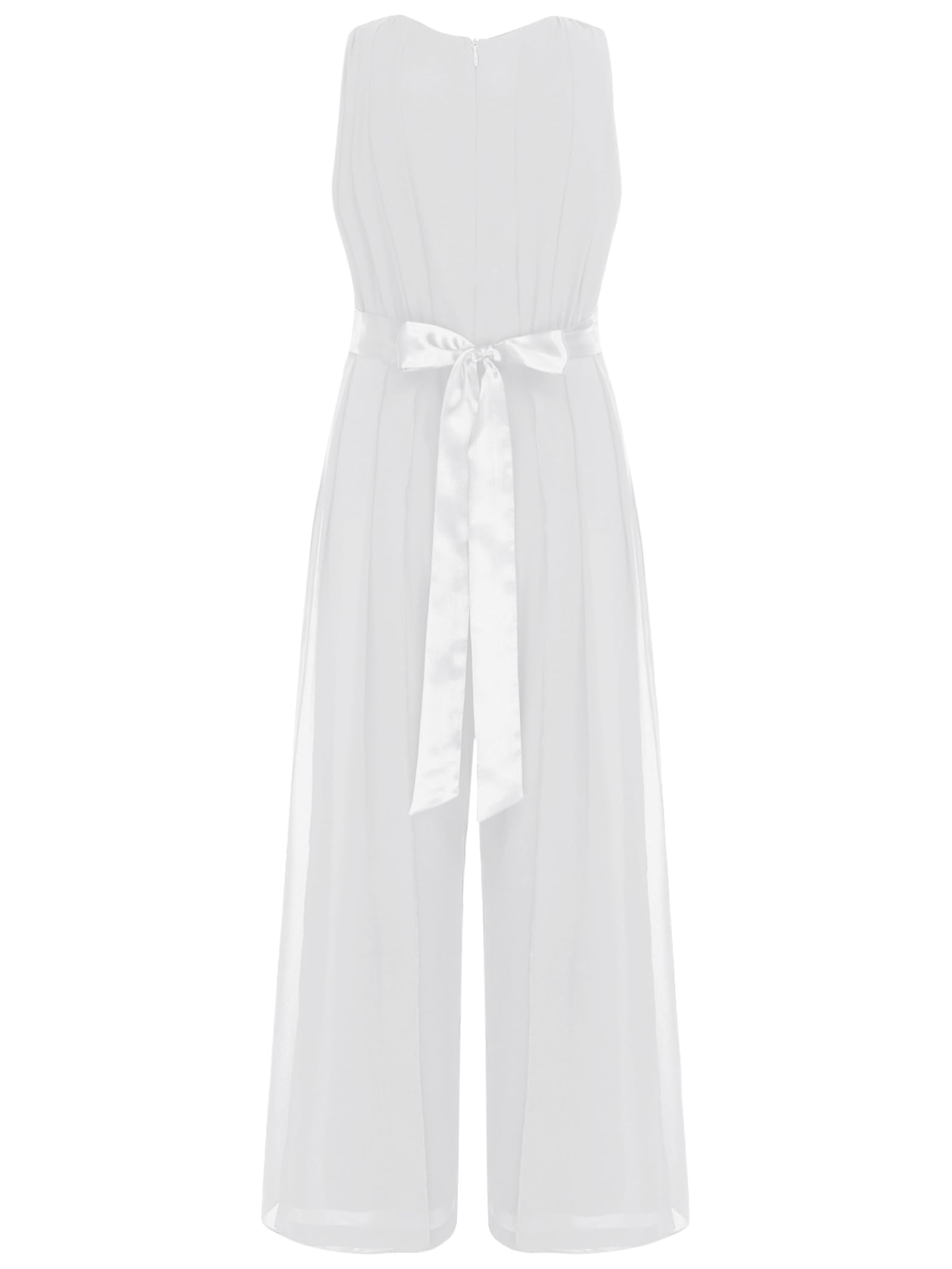 Jugaoge Princesse Combinaison Élégante Pour Filles Taille Haute Jumpsuit Overall Sans Manches Haut Court Et Pantalon Long Jambe Large