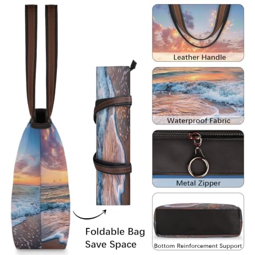 Sac fourre-tout plage zippé et grand sac à main décontracté en polyester pour le travail 978