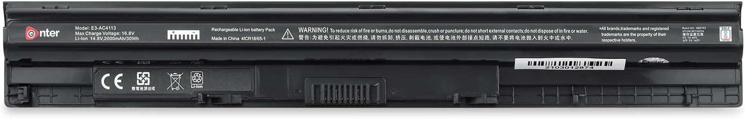 14.8V 2000mAh/30Wh 4-Cell Li-Ion Laptop Battery for Dell Inspirion 15 3000 (3451) Series