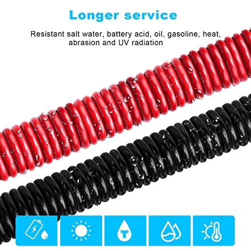8 Gauge Marine Wire Tinned Copper Boat Cable, Standard USA OFC Oxygen Free Copper Wire for Automotive Boat Speakers Solar Outdoors (8 Gauge 30FT Red+30FT Black)