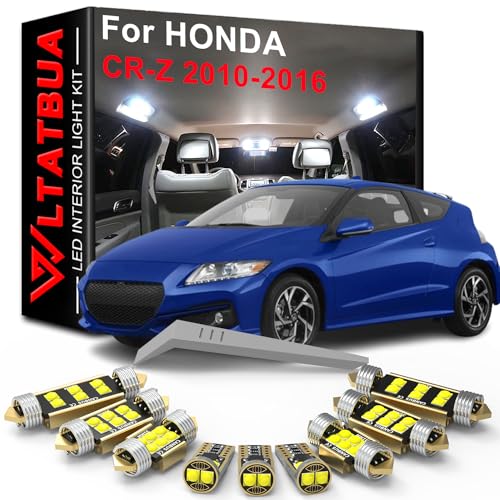 LED Interior Light Kit Package Replacement for HONDA CRZ 2010 2011 2012 2013 2014 2015 2016, Super Bright 6000K White Bulbs + Install Tool