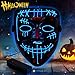 YXwin Purge Mask Light up LED Halloween Mask for Adults Men Women Boys Girls (Blue1, DoubleV)