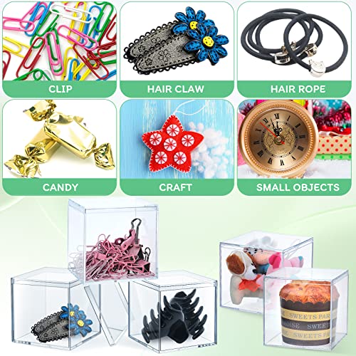 Clear Acrylic Box With Lid Plastic Clear Acrylic Square Cube Acrylic Display Box For Storage Acrylic Stackable Container For Pill Candy Jewelry Gift Card Party Favors 2.9 X 2.9 X 2.9 Inch (48 Pieces) #TOP3