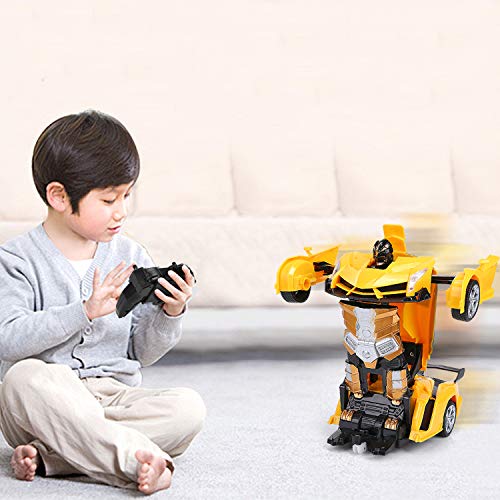 FIGROL Transform RC Racing Car, Upgraded 2020 Independent 2.4G Remote Control Robot Deformation Car Toy for Children RC Racing,with One Button Transformation & 360°Rotating Drifting - Thumbnail 6