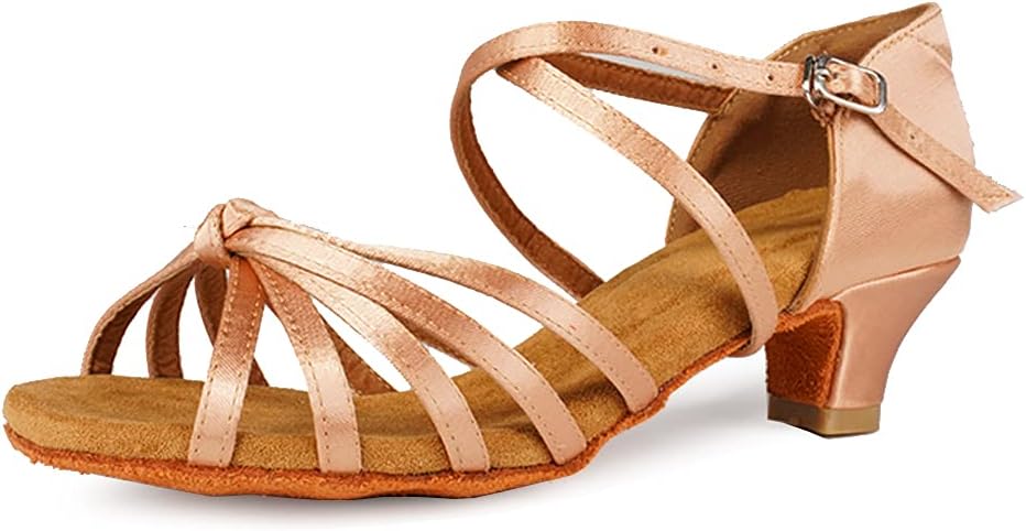 TINRYMX Girls&Women Latin Dance Shoes Silk Ballroom Salsa Tango Professional Performance Practice Dance Shoes,Model-SS-TL-ZSXGG/202