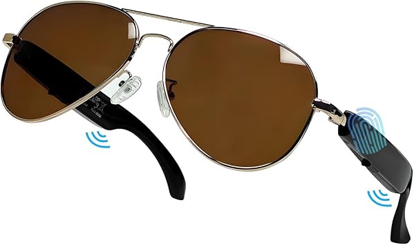 LONGLU Smart Glasses, AI Smart Glasses with Hyper MZT App - Real-Time 100+ Language Translation, Touch Photography, UV400 Protection & Bluetooth 5.4 Brown