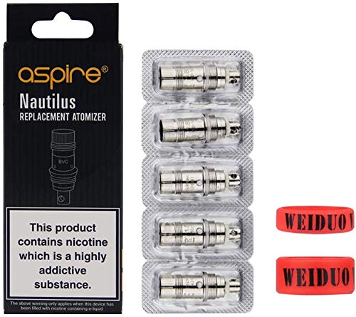 Aspire Nautilus Replacement Atomizer BVC Coils Resistenza 1.8ohm compatibile con Nautilus, Nautilus mini, Nautilus 2, Nautilus 2S tank, Zelos, Starter Kit K3,accessori per E-Sigaretta, Pacco di 5
