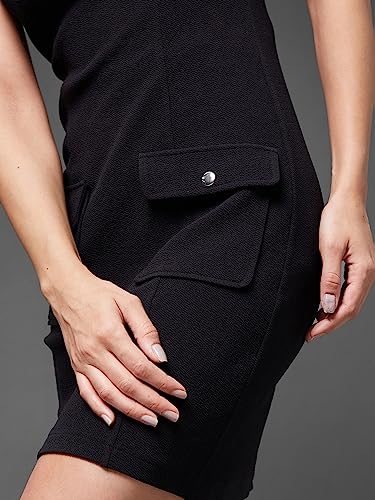 Image of Miss Chase Women's Sleeveless Collared Bodycon Above-Knee Polyester Dress