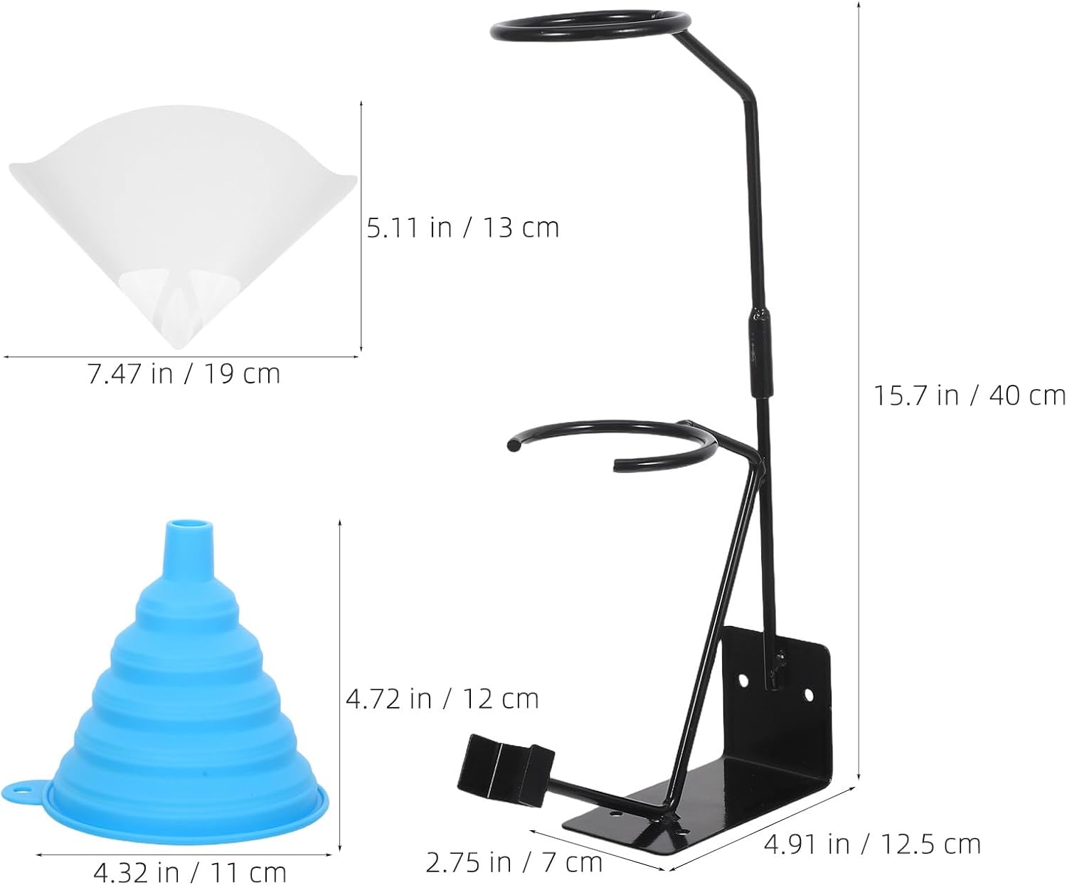 1 Set Gravity Feed Paint Spray Gun Holder with Strainer and Silicone Funnel, Painting Sprayer Fixed Storage Stand, Wall or Bench Mount Spray Gun Stand