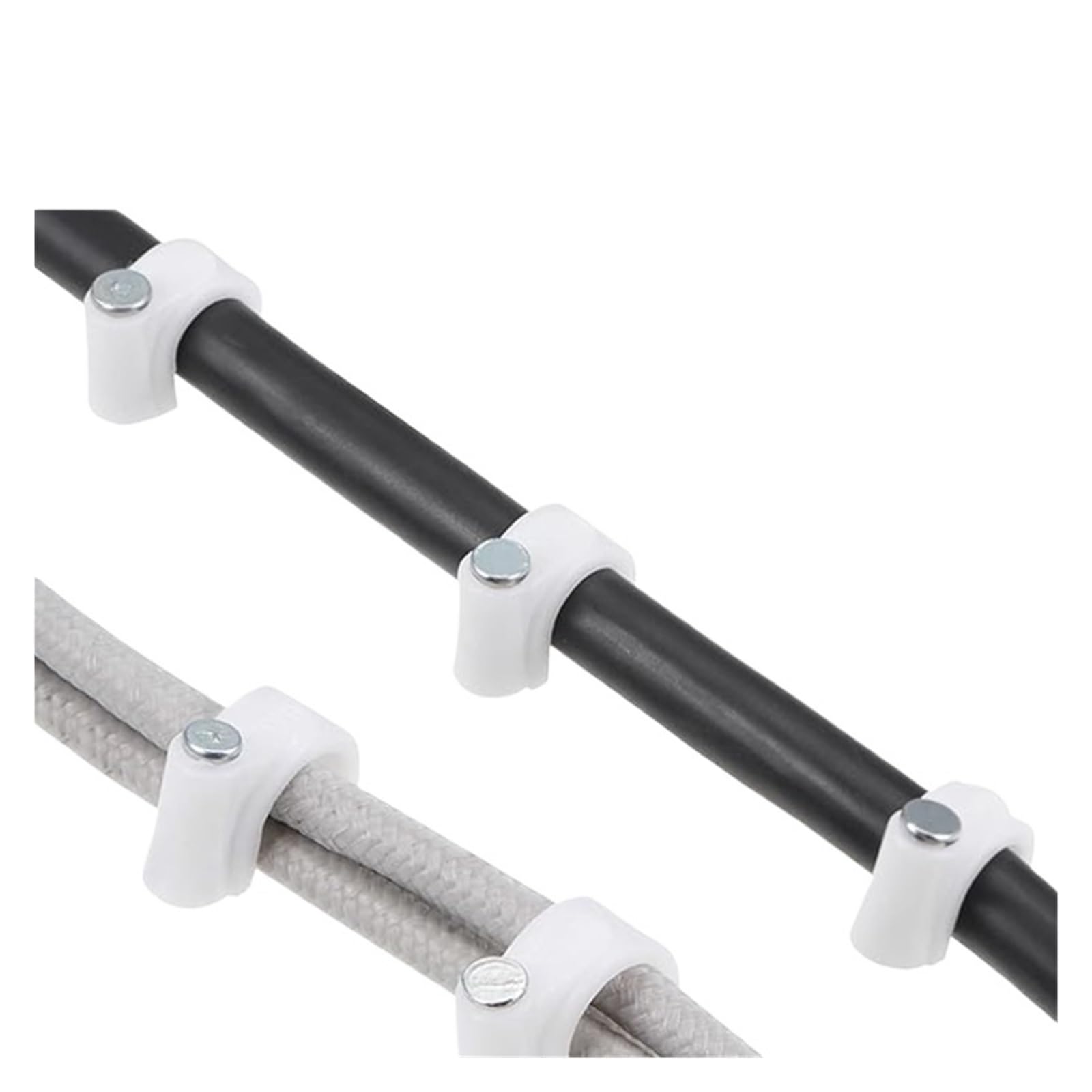 Kabelschellen Nagelschellen 100 STÜCKE PE-Kunststoff 4/5/6/7/8/9/10/12mm Kreis Kabelclip C-förmiger Kohlenstoffstahl(20mm)