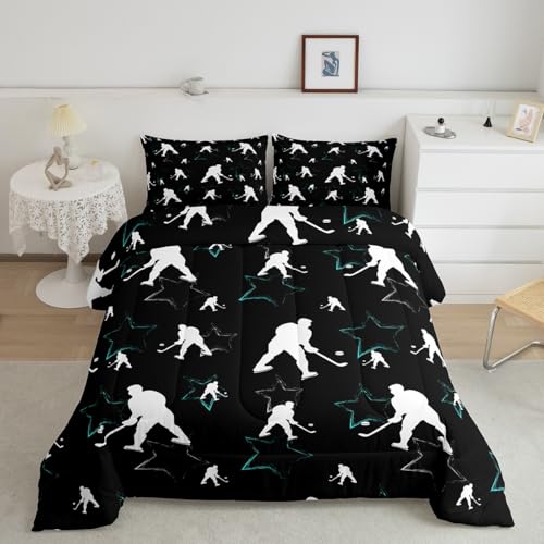 Feelyou Ensemble couette jeux hockey sur glace format grand lits enfants