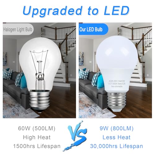 Marxlait 4 Pack LED Light Bulbs 60 watt Equivalent, Daylight 5000K, A19 Standard Light Bulbs, E26 Medium Base, 120V, Non-Dimmable Marxlait 4 Pack LED Light Bulbs 60 watt Equivalent, Daylight 5000K, A19 Standard Light Bulbs, E26 Medium Base, 120V, Non-Dimmable - Image 3